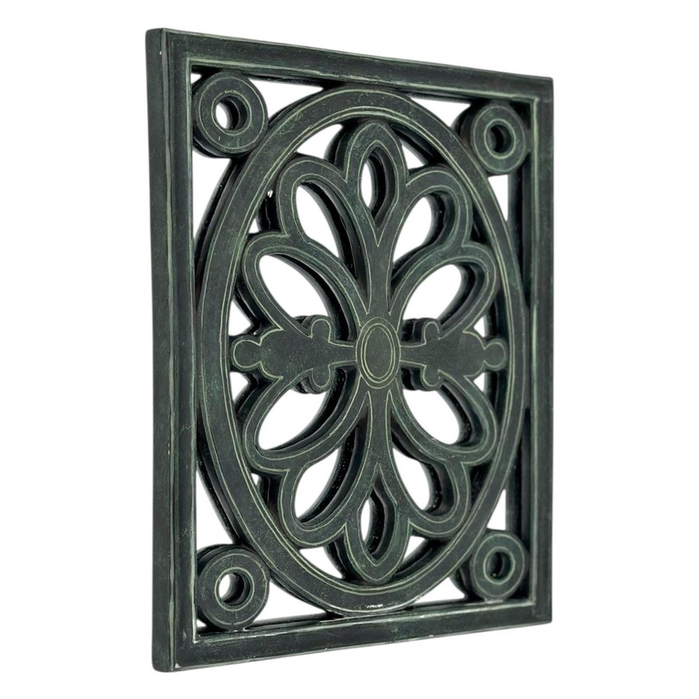 Vintage Ornate Resin Mirror Frame Green Patina Rectangle Vertical Horizon 8"x10"